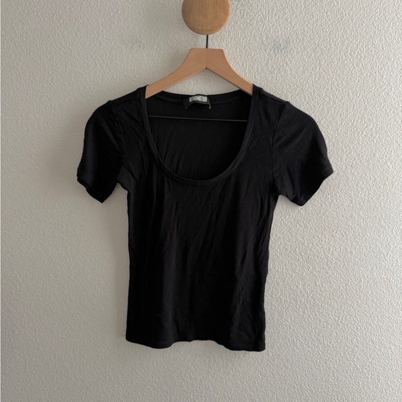 Reformation Tops - Reformation Ribbed Little Black Tee
